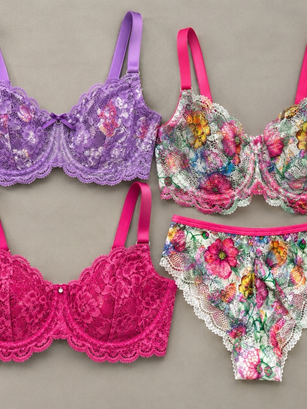Floral Lace Bra Bundle lot 36C
